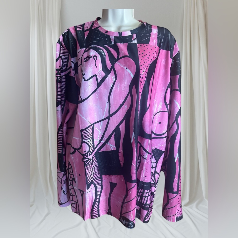 Swiminista x James Peter Henry Good Vibes Rashguard Beach Activities Pink L NWT